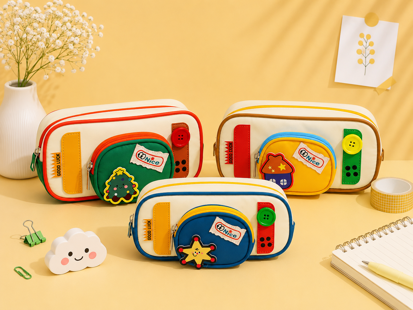 Mustard button pouch