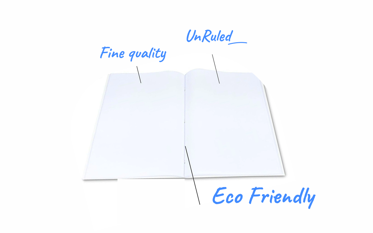 A4 Notebook 200 Page Unruled (Pack of 2)